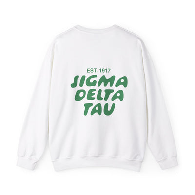 Sigma Delta Tau Bubble Font Sorority Crewneck Sweatshirt | Sig Delt Trendy Sweatshirt | Big Little Gift | Recruitment Gift