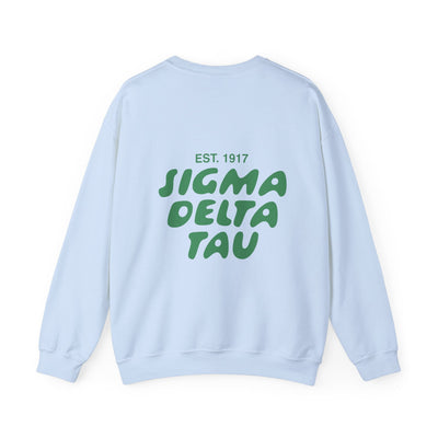 Sigma Delta Tau Bubble Font Sorority Crewneck Sweatshirt | Sig Delt Trendy Sweatshirt | Big Little Gift | Recruitment Gift