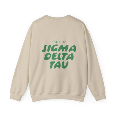 Sigma Delta Tau Bubble Font Sorority Crewneck Sweatshirt | Sig Delt Trendy Sweatshirt | Big Little Gift | Recruitment Gift