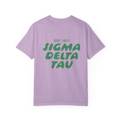 Sigma Delta Tau Bubble Letter T-Shirt | Sig Delt Trendy College Greek Custom Oversized Shirt | Big Little Sorority T Shirt Gift