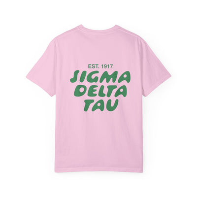 Sigma Delta Tau Bubble Letter T-Shirt | Sig Delt Trendy College Greek Custom Oversized Shirt | Big Little Sorority T Shirt Gift