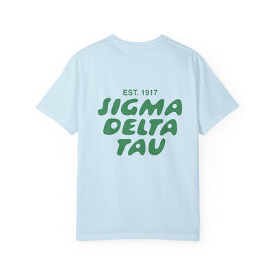 Sigma Delta Tau Bubble Letter T-Shirt | Sig Delt Trendy College Greek Custom Oversized Shirt | Big Little Sorority T Shirt Gift