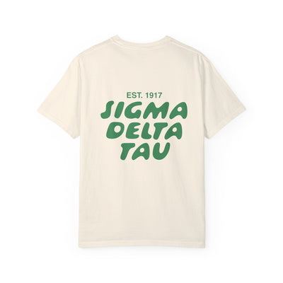 Sigma Delta Tau Bubble Letter T-Shirt | Sig Delt Trendy College Greek Custom Oversized Shirt | Big Little Sorority T Shirt Gift