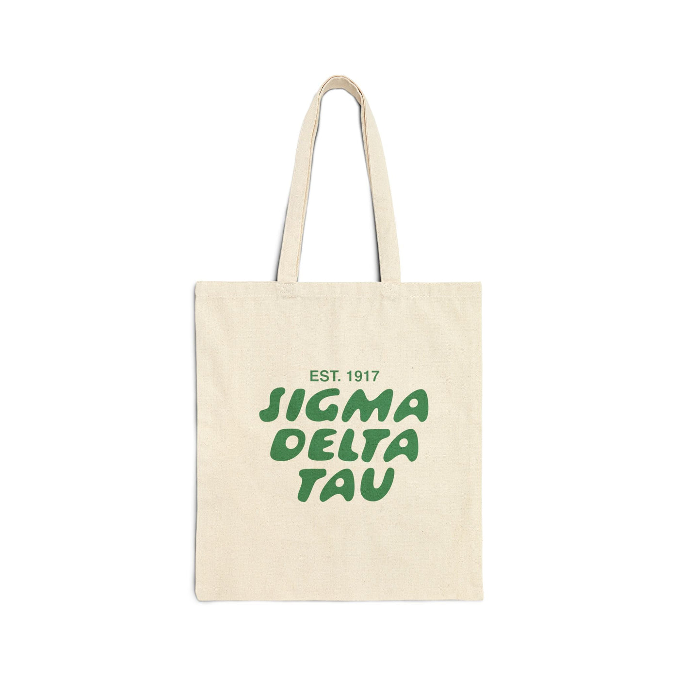 Sigma Delta Tau Bubble Text Trendy Tote Bag | Sig Delt College Sorority Beach Bag | Big Little Gift