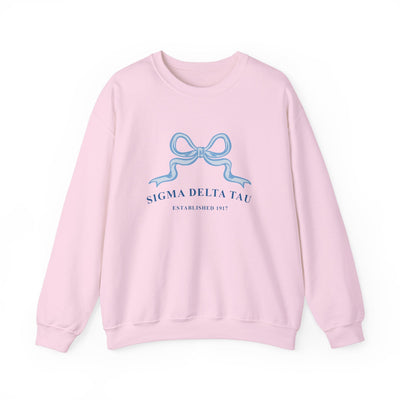 Sigma Delta Tau Ribbon Sorority Crewneck | Sig Delt Trendy Sweatshirt Big Little Recruitment Gift