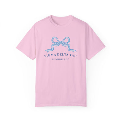 Sigma Delta Tau Ribbon Sorority T-Shirt | Sig Delt Trendy Shirt Big Little Recruitment Gift