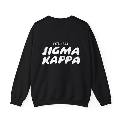 Sigma Kappa Bubble Font Sorority Crewneck Sweatshirt | Sig Kap Trendy Sweatshirt | Big Little Gift | Recruitment Gift