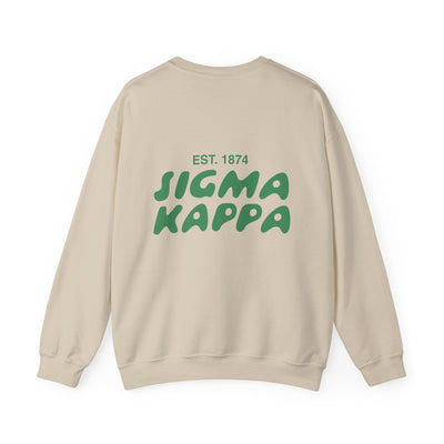 Sigma Kappa Bubble Font Sorority Crewneck Sweatshirt | Sig Kap Trendy Sweatshirt | Big Little Gift | Recruitment Gift