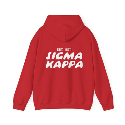 Sigma Kappa Bubble Font Sorority Hoodie | Sig Kap Trendy Sweatshirt | Big Little Gift | Recruitment Gift