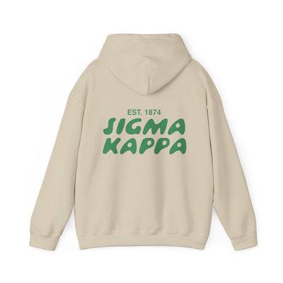 Sigma Kappa Bubble Font Sorority Hoodie | Sig Kap Trendy Sweatshirt | Big Little Gift | Recruitment Gift