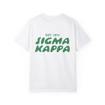 Sigma Kappa Bubble Letter T-Shirt | Sig Kap Trendy College Greek Custom Oversized Shirt | Big Little Sorority T Shirt Gift