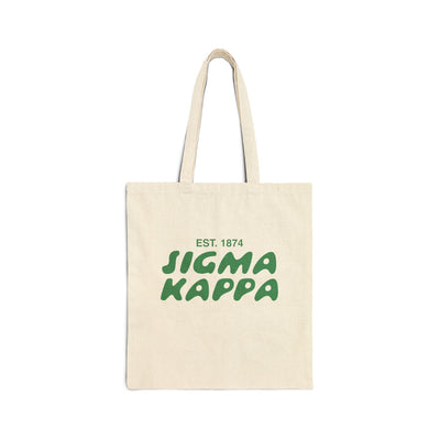 Sigma Kappa Bubble Text Trendy Tote Bag | Sig Kap College Sorority Beach Bag | Big Little Gift