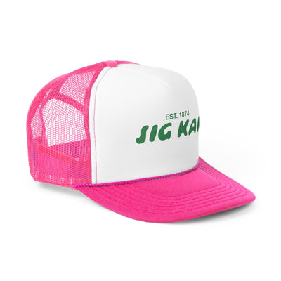 Sigma Kappa Bubble Text Trendy Trucker Hat | Sig Kap Bid Day Recruitment Gift | Big Little Gift