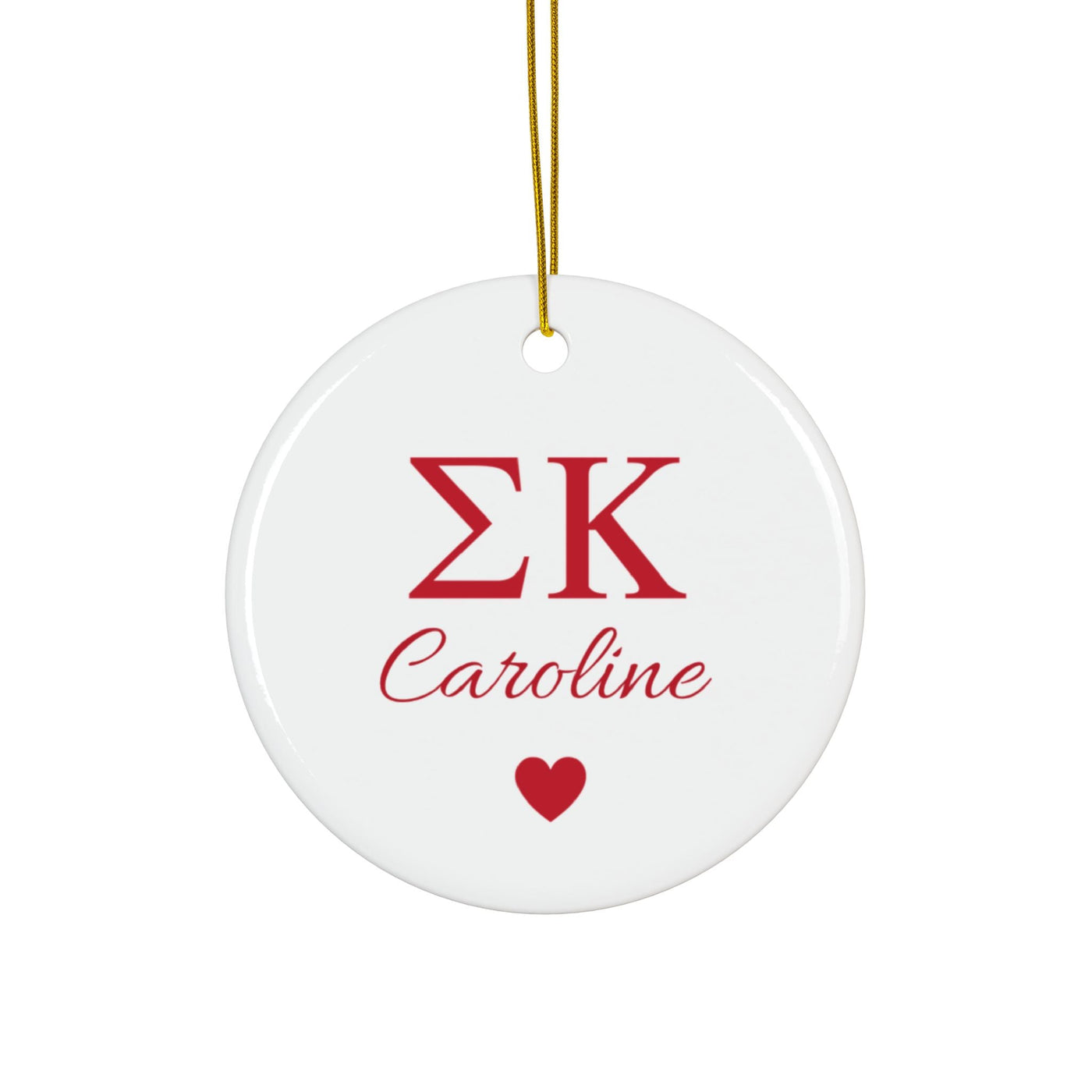 Sigma Kappa Customizable Trendy Red Letter Ornament Gift | Sig Kap Holiday Christmas Gift | Sorority Ornament | Your Name