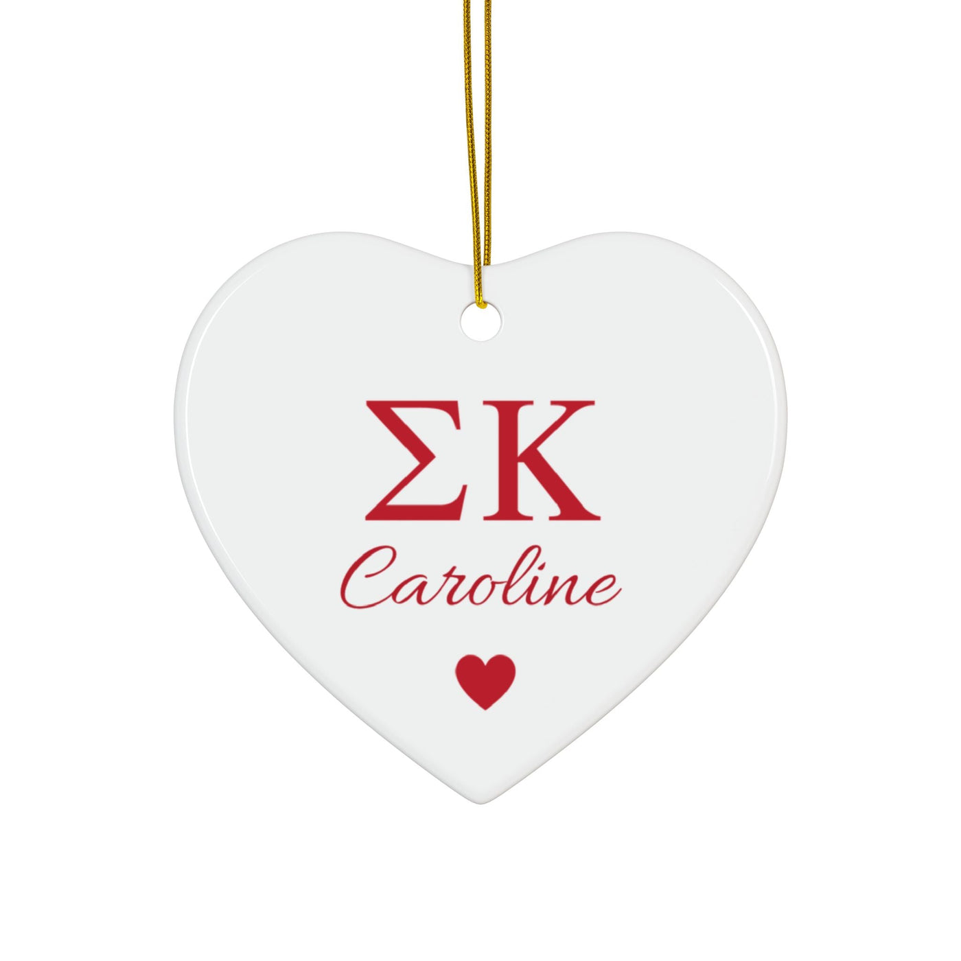 Sigma Kappa Customizable Trendy Red Letter Ornament Gift | Sig Kap Holiday Christmas Gift | Sorority Ornament | Your Name