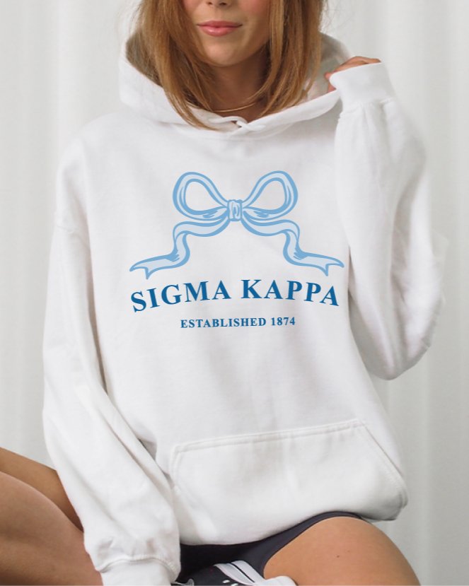 Sigma Kappa Ribbon Sorority Hoodie | Sig Kap Trendy Sweatshirt Big Little Recruitment Gift