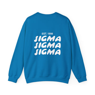 Sigma Sigma Sigma Bubble Font Sorority Crewneck Sweatshirt | Tri Sigma Trendy Sweatshirt | Big Little Gift | Recruitment Gift