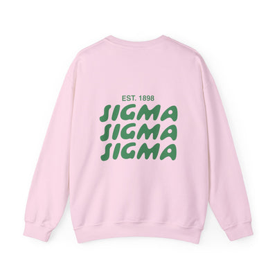 Sigma Sigma Sigma Bubble Font Sorority Crewneck Sweatshirt | Tri Sigma Trendy Sweatshirt | Big Little Gift | Recruitment Gift