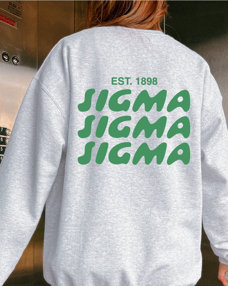 Sigma Sigma Sigma Bubble Font Sorority Crewneck Sweatshirt | Tri Sigma Trendy Sweatshirt | Big Little Gift | Recruitment Gift