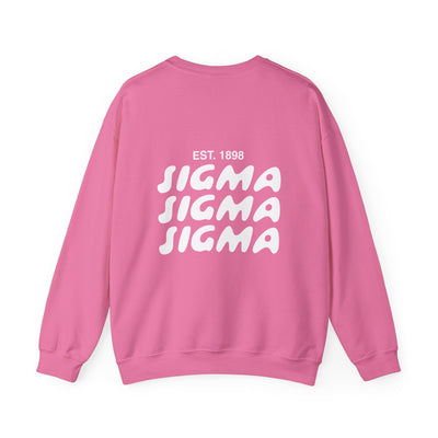 Sigma Sigma Sigma Bubble Font Sorority Crewneck Sweatshirt | Tri Sigma Trendy Sweatshirt | Big Little Gift | Recruitment Gift