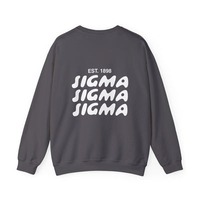 Sigma Sigma Sigma Bubble Font Sorority Crewneck Sweatshirt | Tri Sigma Trendy Sweatshirt | Big Little Gift | Recruitment Gift