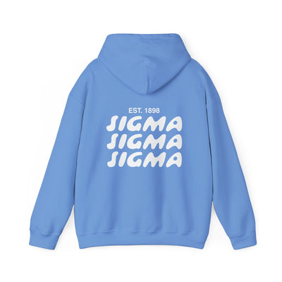 Sigma Sigma Sigma Bubble Font Sorority Hoodie | Tri Sigma Trendy Sweatshirt | Big Little Gift | Recruitment Gift