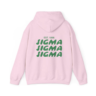 Sigma Sigma Sigma Bubble Font Sorority Hoodie | Tri Sigma Trendy Sweatshirt | Big Little Gift | Recruitment Gift