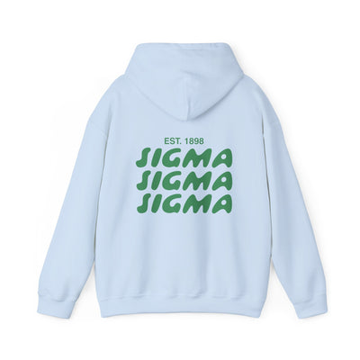 Sigma Sigma Sigma Bubble Font Sorority Hoodie | Tri Sigma Trendy Sweatshirt | Big Little Gift | Recruitment Gift