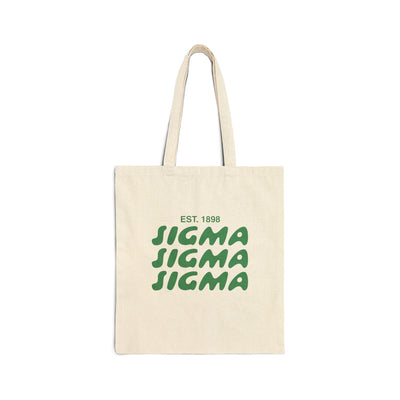 Sigma Sigma Sigma Bubble Text Trendy Tote Bag | Tri Sigma College Sorority Beach Bag | Big Little Gift