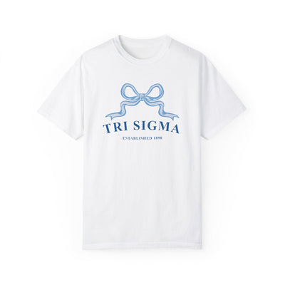 Sigma Sigma Sigma Ribbon Sorority T-Shirt | Tri Sigma Trendy Shirt Big Little Recruitment Gift