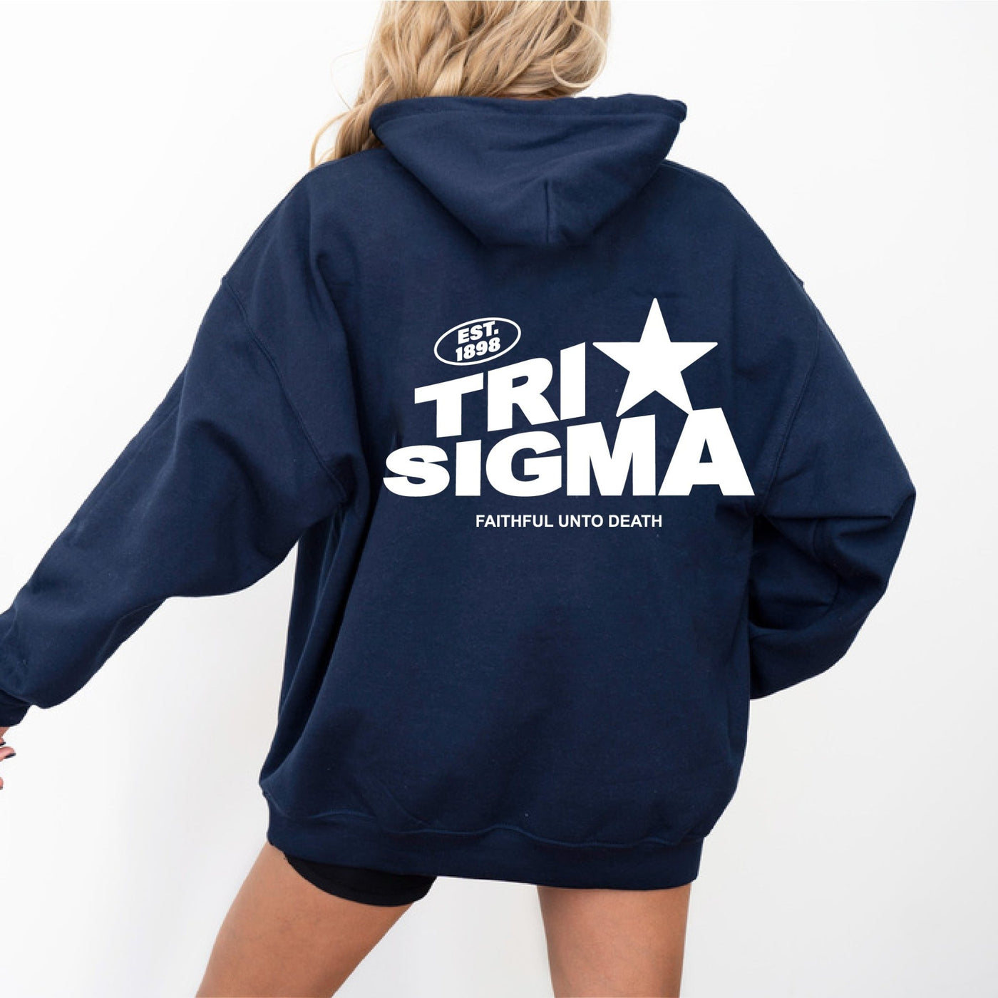 Sigma Sigma Sigma Trendy Star Sorority Hoodie | Tri Sigma Cute Sweatshirt | Big Little Gift | Recruitment Gift