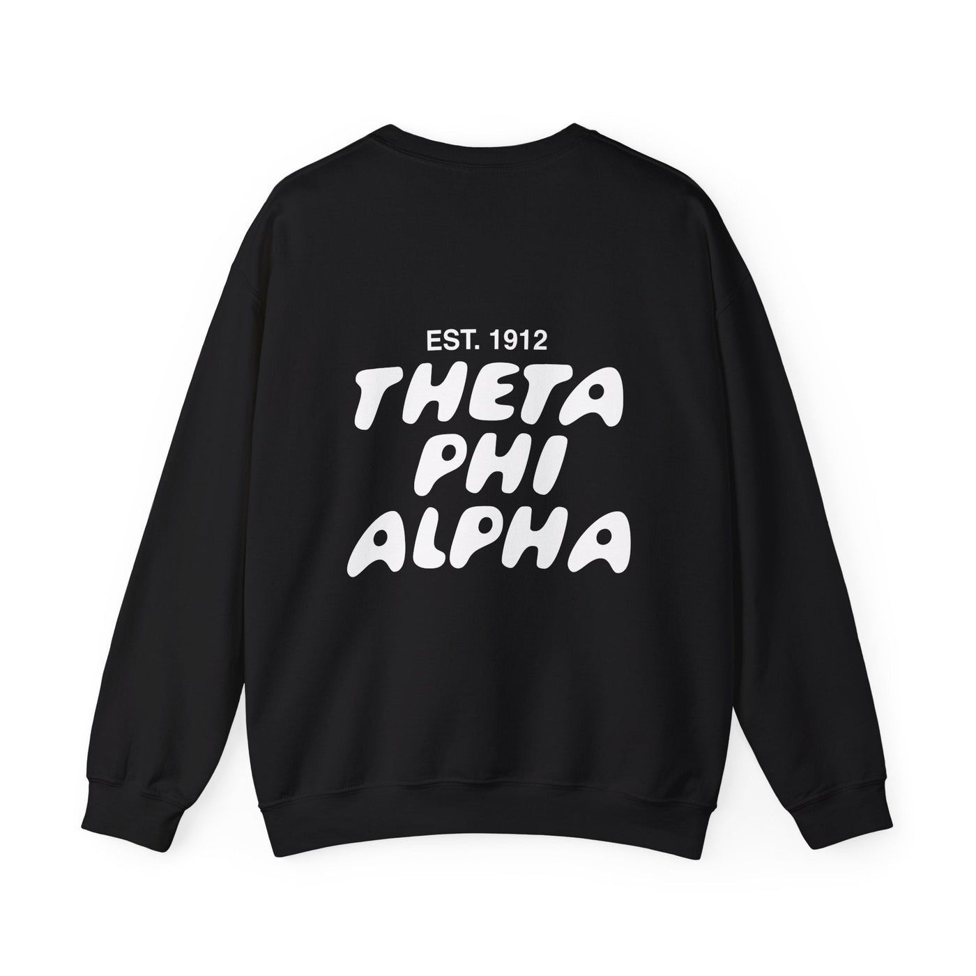 Theta Phi Alpha Bubble Font Sorority Crewneck Sweatshirt | Theta Phi Trendy Sweatshirt | Big Little Gift | Recruitment Gift