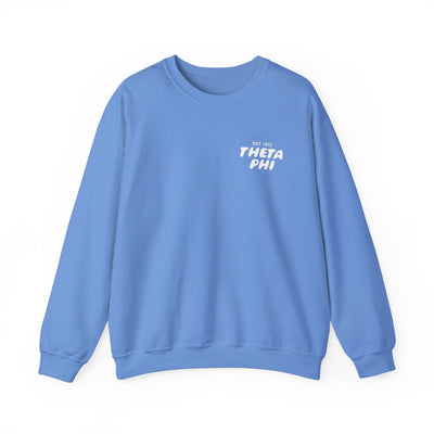 Theta Phi Alpha Bubble Font Sorority Crewneck Sweatshirt | Theta Phi Trendy Sweatshirt | Big Little Gift | Recruitment Gift