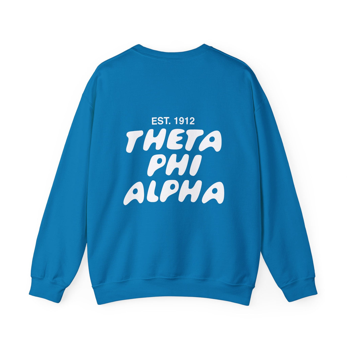 Theta Phi Alpha Bubble Font Sorority Crewneck Sweatshirt | Theta Phi Trendy Sweatshirt | Big Little Gift | Recruitment Gift