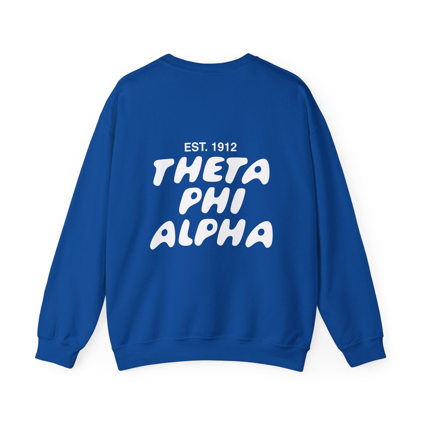 Theta Phi Alpha Bubble Font Sorority Crewneck Sweatshirt | Theta Phi Trendy Sweatshirt | Big Little Gift | Recruitment Gift