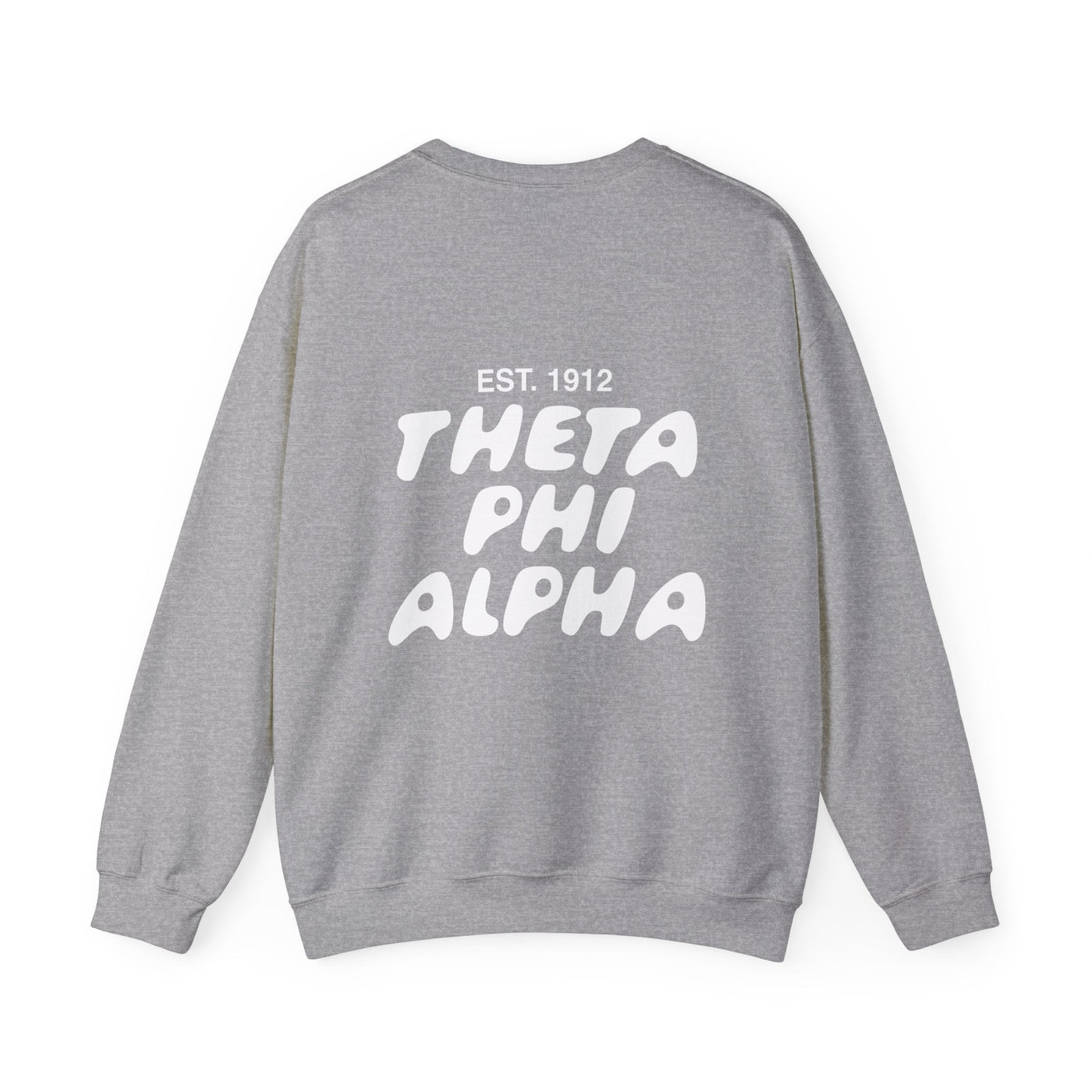 Theta Phi Alpha Bubble Font Sorority Crewneck Sweatshirt | Theta Phi Trendy Sweatshirt | Big Little Gift | Recruitment Gift