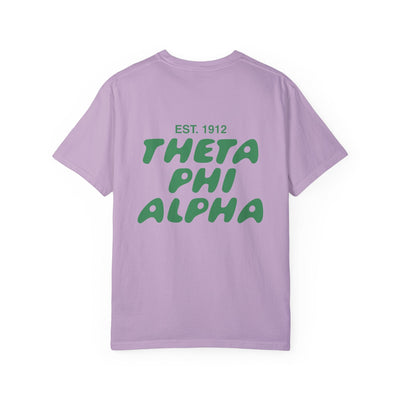 Theta Phi Alpha Bubble Letter T-Shirt | Theta Phi Trendy College Greek Custom Oversized Shirt | Big Little Sorority T Shirt Gift