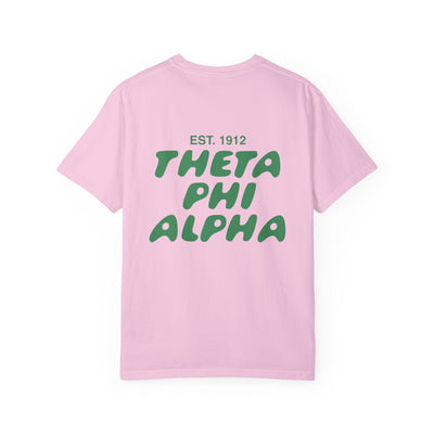 Theta Phi Alpha Bubble Letter T-Shirt | Theta Phi Trendy College Greek Custom Oversized Shirt | Big Little Sorority T Shirt Gift