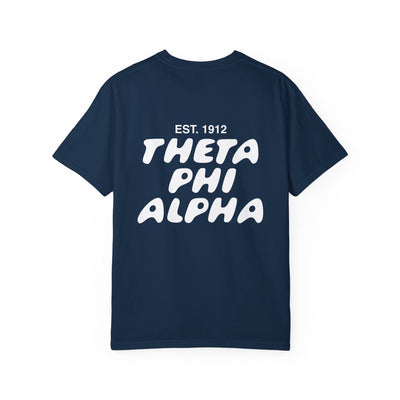 Theta Phi Alpha Bubble Letter T-Shirt | Theta Phi Trendy College Greek Custom Oversized Shirt | Big Little Sorority T Shirt Gift