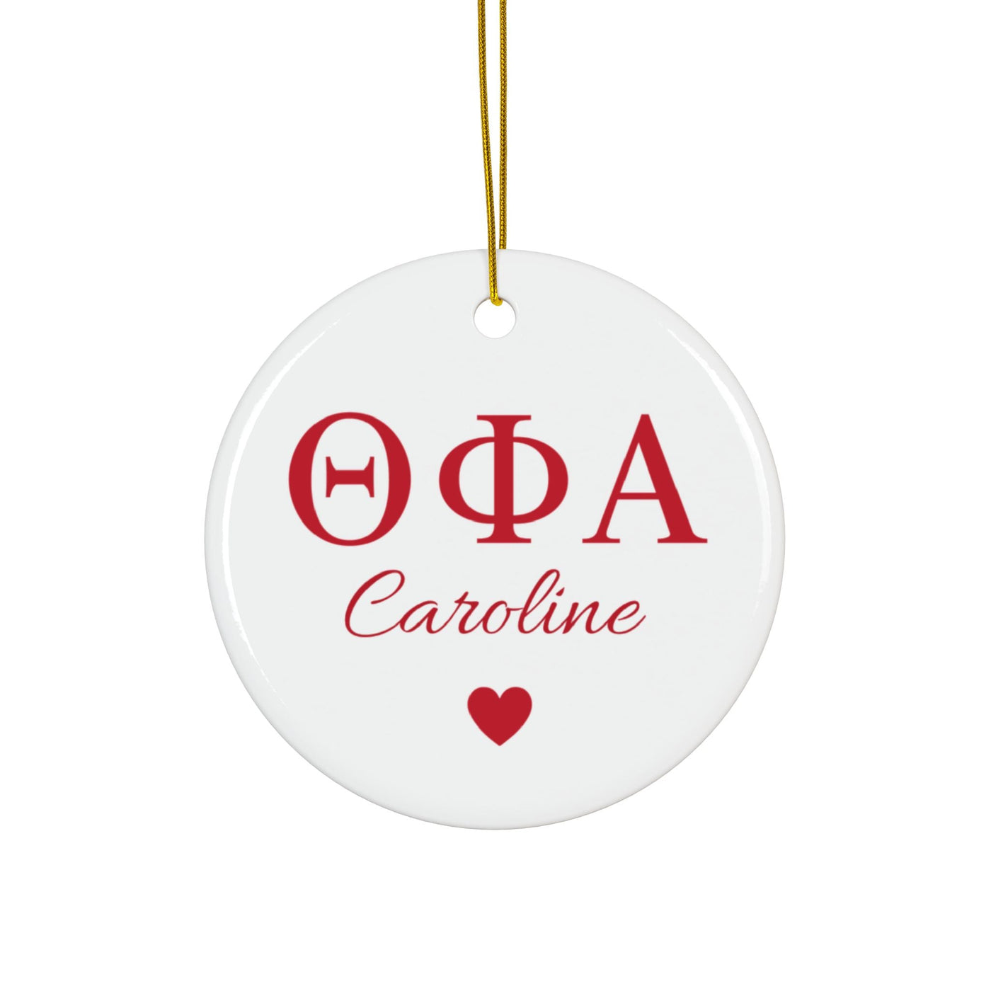 Theta Phi Alpha Customizable Trendy Red Letter Ornament Gift | Theta Phi Holiday Christmas Gift | Sorority Ornament | Your Name