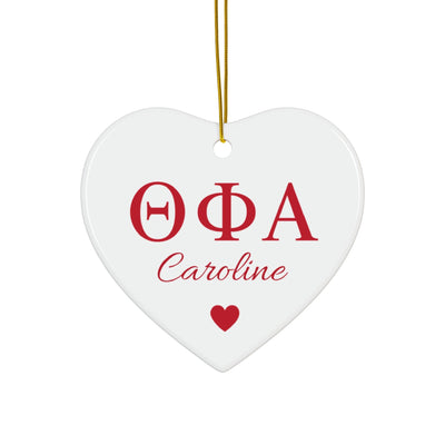 Theta Phi Alpha Customizable Trendy Red Letter Ornament Gift | Theta Phi Holiday Christmas Gift | Sorority Ornament | Your Name