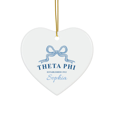 Theta Phi Alpha Customizable Trendy Ribbon Ornament Gift | Theta Phi Holiday Christmas Gift | Sorority Ornament | Your Name