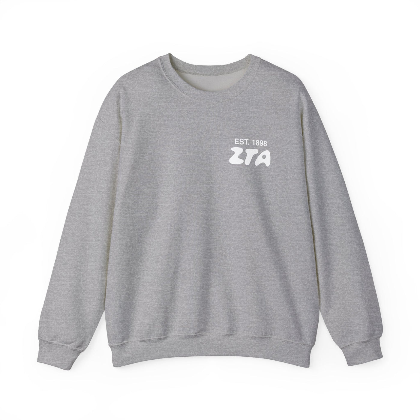 Zeta Tau Alpha Bubble Font Sorority Crewneck Sweatshirt | ZTA Trendy Sweatshirt | Big Little Gift | Recruitment Gift