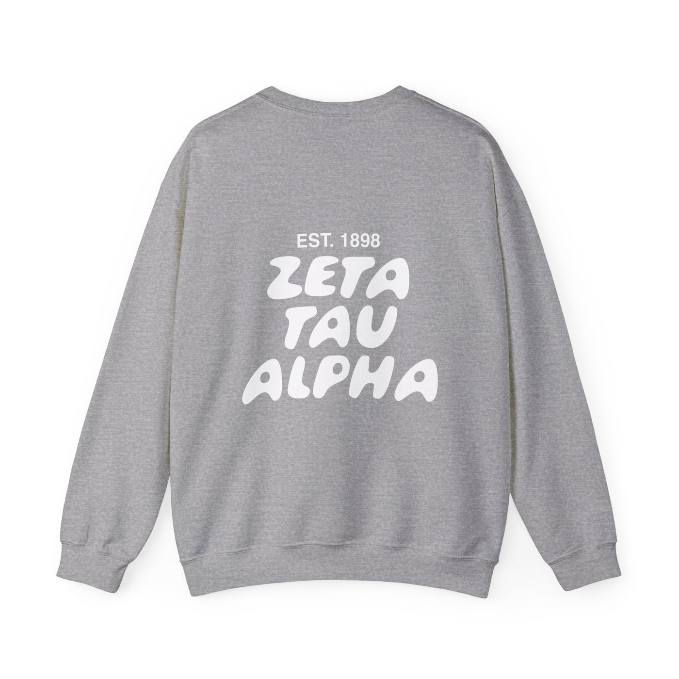 Zeta Tau Alpha Bubble Font Sorority Crewneck Sweatshirt | ZTA Trendy Sweatshirt | Big Little Gift | Recruitment Gift