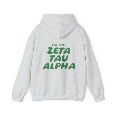 Zeta Tau Alpha Bubble Font Sorority Hoodie | ZTA Trendy Sweatshirt | Big Little Gift | Recruitment Gift