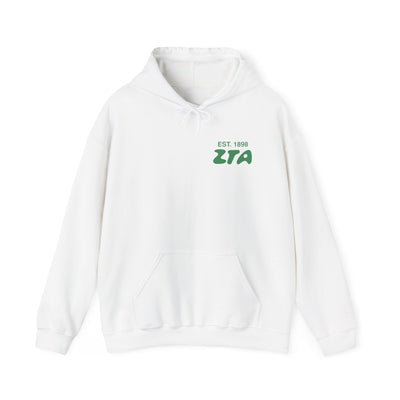 Zeta Tau Alpha Bubble Font Sorority Hoodie | ZTA Trendy Sweatshirt | Big Little Gift | Recruitment Gift