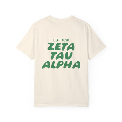 Zeta Tau Alpha Bubble Letter T-Shirt | ZTA Trendy College Greek Custom Oversized Shirt | Big Little Sorority T Shirt Gift