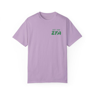 Zeta Tau Alpha Bubble Letter T-Shirt | ZTA Trendy College Greek Custom Oversized Shirt | Big Little Sorority T Shirt Gift