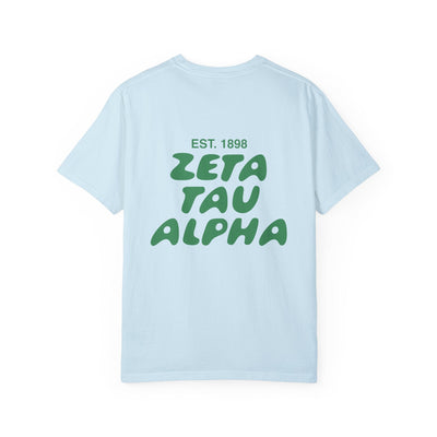 Zeta Tau Alpha Bubble Letter T-Shirt | ZTA Trendy College Greek Custom Oversized Shirt | Big Little Sorority T Shirt Gift