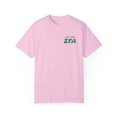 Zeta Tau Alpha Bubble Letter T-Shirt | ZTA Trendy College Greek Custom Oversized Shirt | Big Little Sorority T Shirt Gift